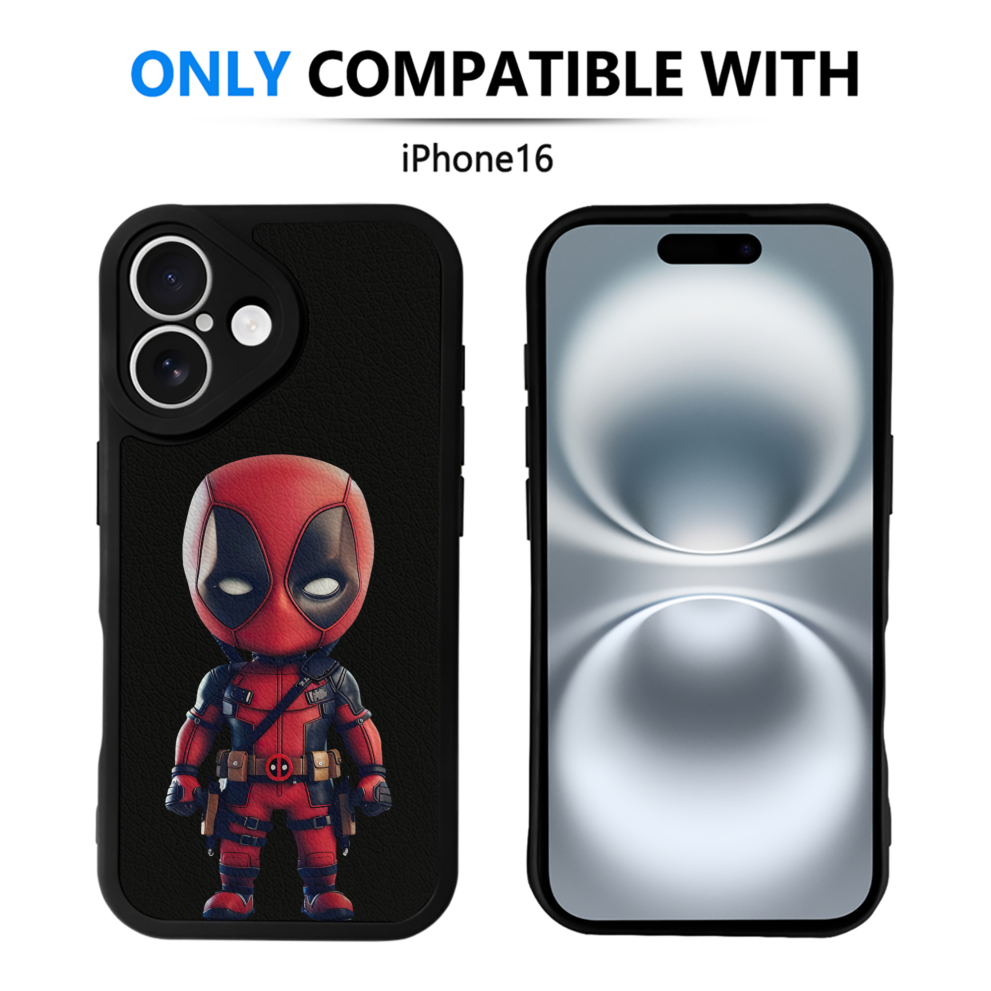 （画像用） Deadpool デッドプール 【iPhone 16シリーズ対応】シリコンスマホケース（レザー調） 材質：シリコン